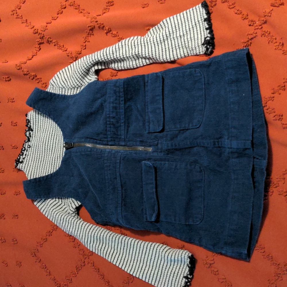 Art Class Blue Overall Dress with Long Sleeve Shirt 2T